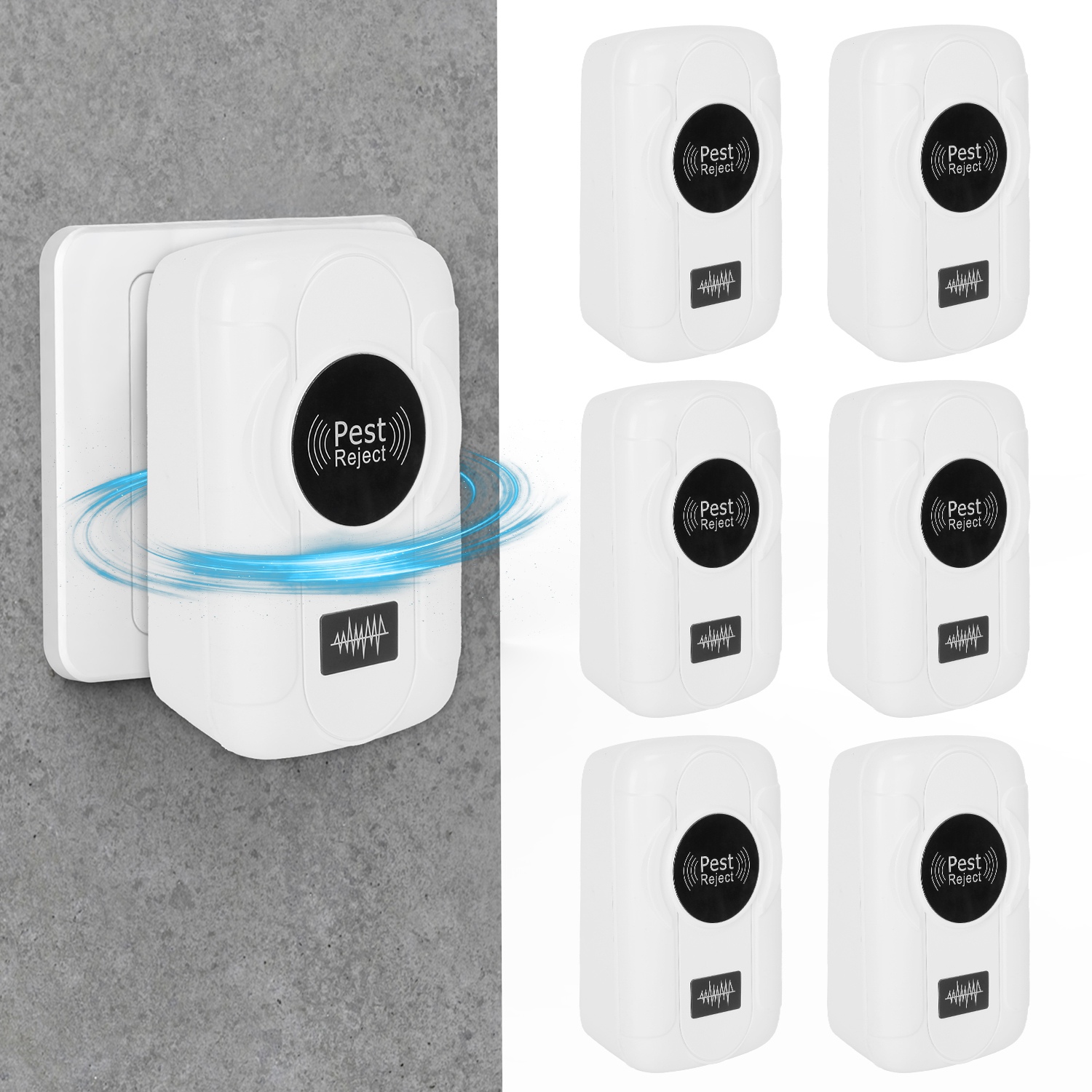 6 Pack 32-120KHz Ultrasonic Insect Repellent Indoor Plug In Bug Repellent Mosquito Roaches Mice Control With 3 Modes For Bedroom Garage Warehouse Office For Spring Summer — image 13