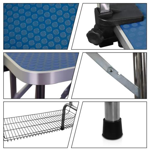 Mesa de Peluquería Plegable de 36 Pulgadas para Perros y Mascotas, Mesa de Aseo Ultra Resistente de Acero Inoxidable para Perros y Gatos — imagen 6