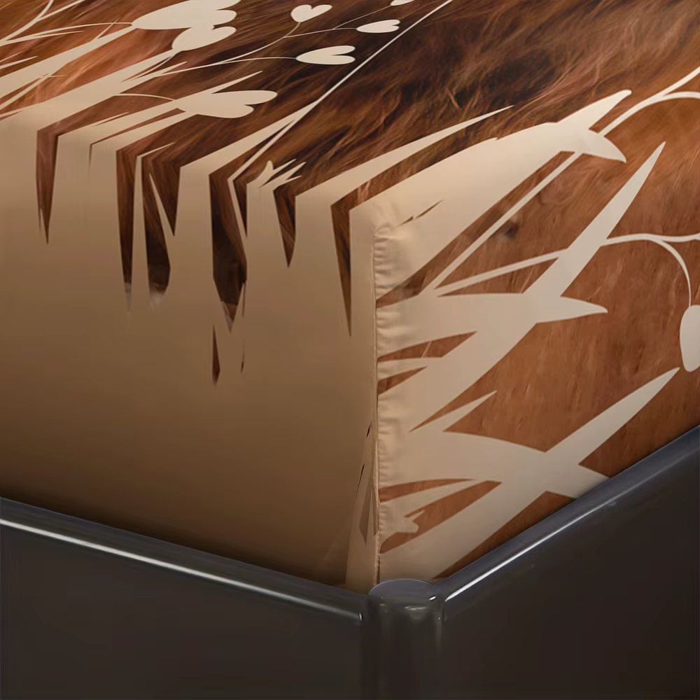 3Pcs Highland Cow Fitted Sheet Set Farmhouse Style Bedding Set Rustic Animal Bed Sheets Set Soft Deep Pocket for Bedroom Decor — image 4