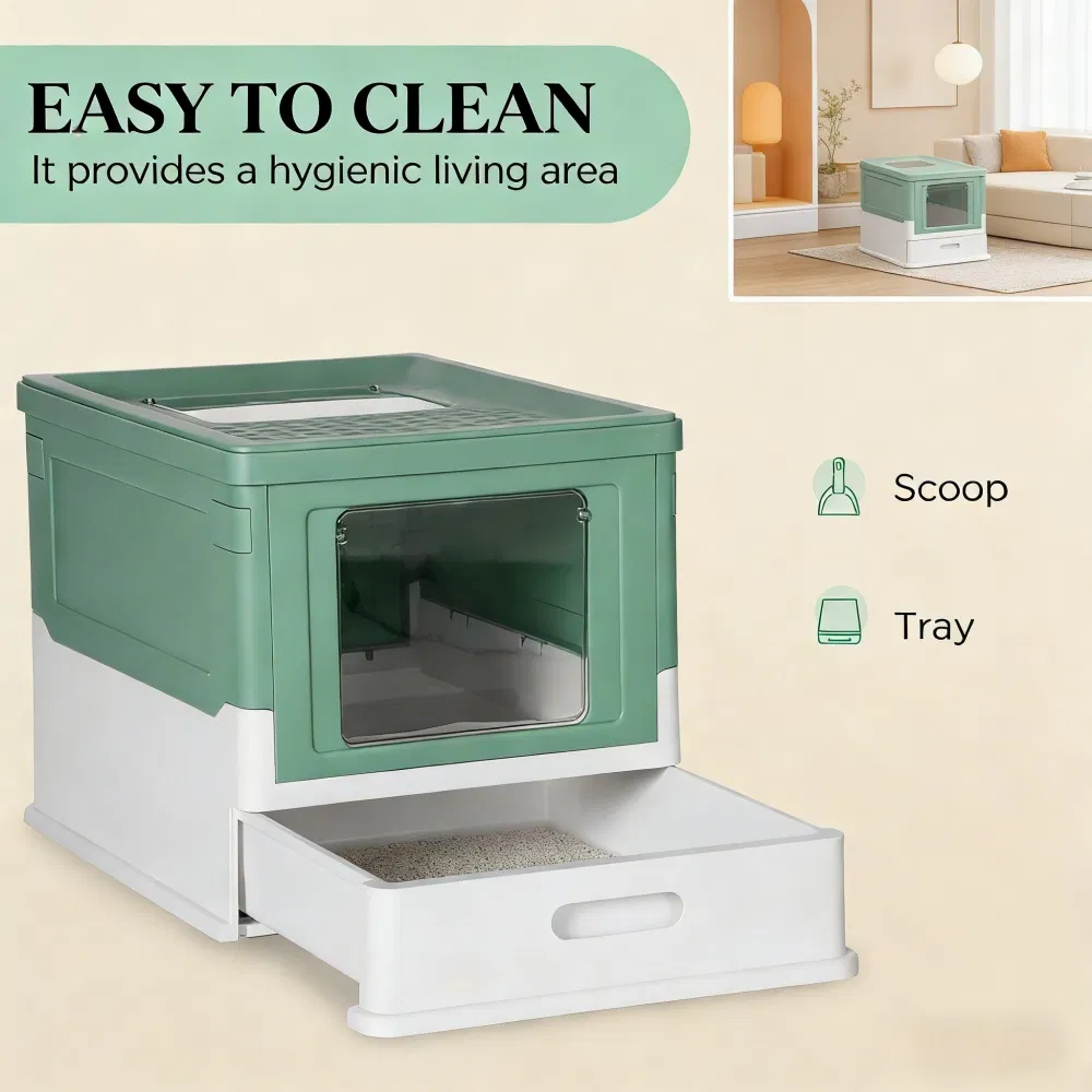 Stainless Steel Enclosed Litter Box for Cats — image 8