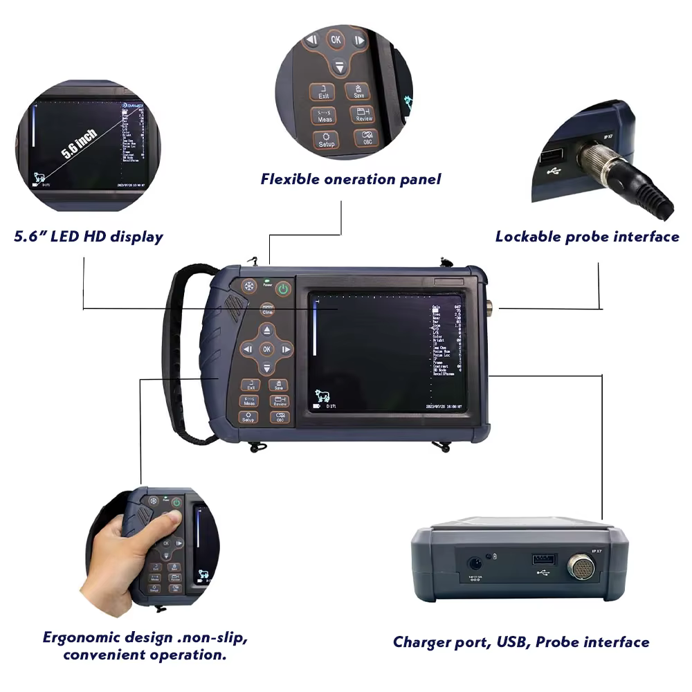 SINOHERO 3.5/5/6.5Hz Ecógrafo Portátil Veterinario B-Ultra para Diagnóstico Animal de Gestación — imagen 3