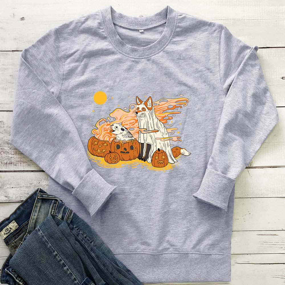 Dog Pumpkin Printed Halloween Hoodie — imagen 6