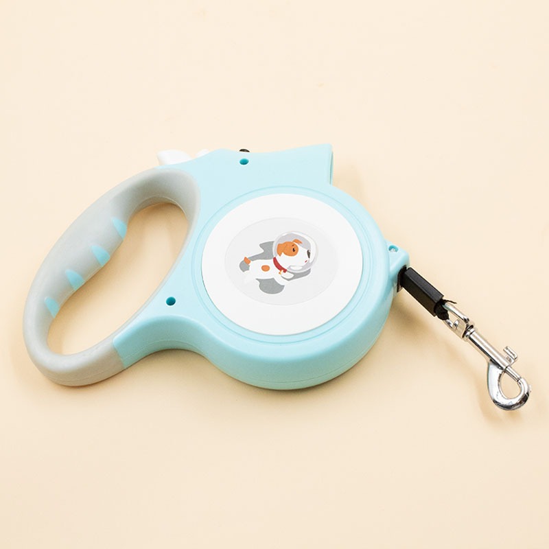 Pet 5-meter automatic retractable leash with light dog walker, small dog leash with rope — image 3