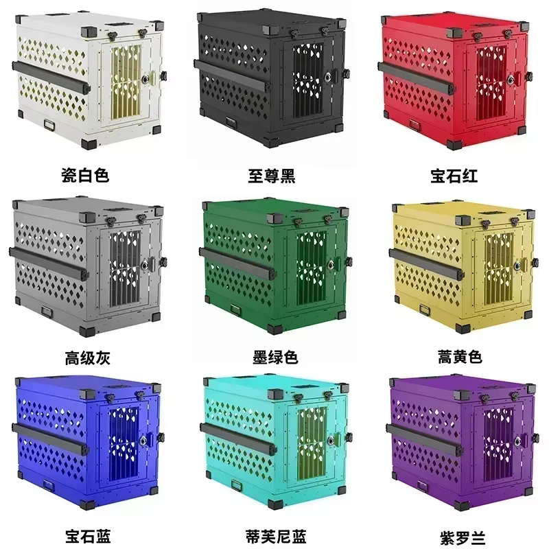 Heavy Duty Fully Collapsible Dog Crate Aluminium Alloy Medium and Large Dog Crate Folding Pet Car Crate Camping Travel IATA — image 6