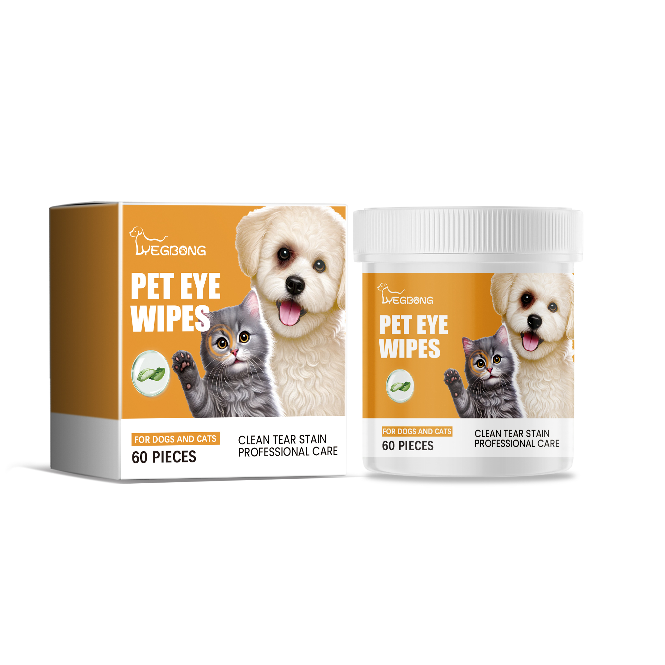 Eye Wipes for Cats and Dogs, Dogs to Tear Stains Cat Pet Eye Cleaning Wet Wipes for Eyes — image 3