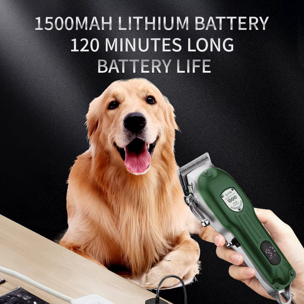 Professional Dog Hair Clipper All Metal Rechargeable Pet Trimmer Cat Shaver Cutting Machine Pets Low Noice Grooming Haircut — image 2