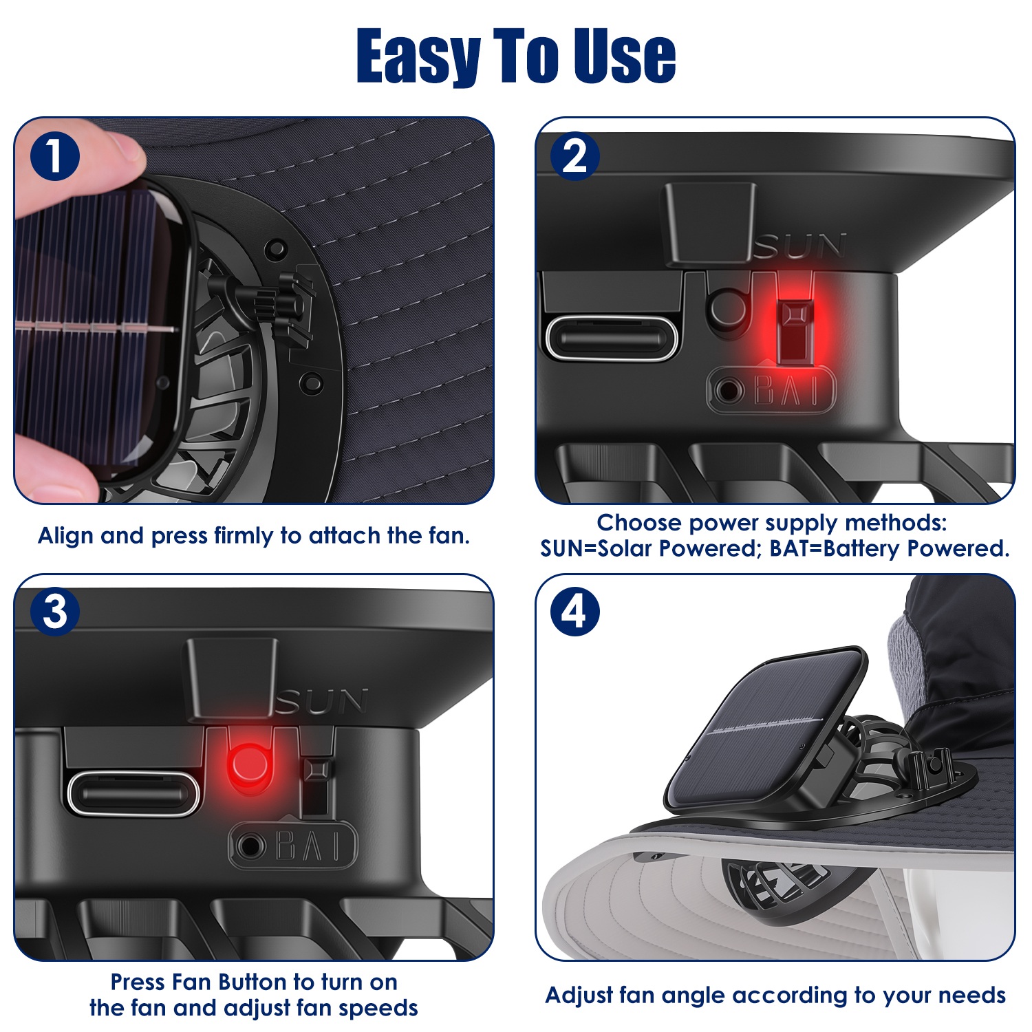 Sombrero con Ventilador Solar 2 en 1 UPF50 Sombrero para el Sol con Ventiladores, Sombrero de Pesca de Ala Ancha con Cubrecara y Protector de Cuello, Carga USB Solar Para Senderismo, Jardinería, Trabajo al Aire Libre — imagen 14