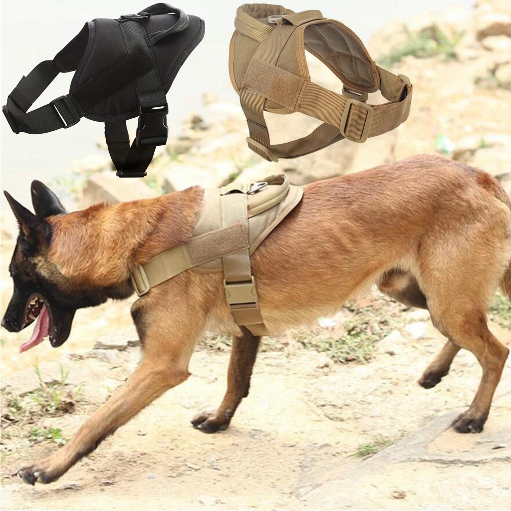 Vestigio Táctico para Perros de Nylon Exterior Resistente al Agua Vestimenta Canina Grande y Mediana para Entrenamiento con Cinturón de Pecho y Trazo — imagen 3