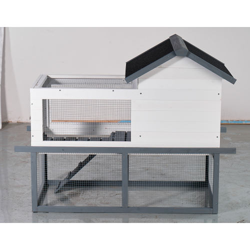 Gallinero y Conejera de Madera de Doble Nivel de 53 Pulgadas, para Interior/Exterior, Impermeable, con Techo, Escalera y Bandeja de Limpieza Removible, Adecuada para Mascotas Pequeñas y Medianas — imagen 6