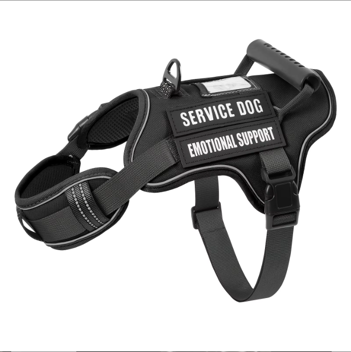 Guarnición Táctico para Perros de Servicio con Manija de Control - Sin Tirar - Ajustable Reflectiva — imagen 2