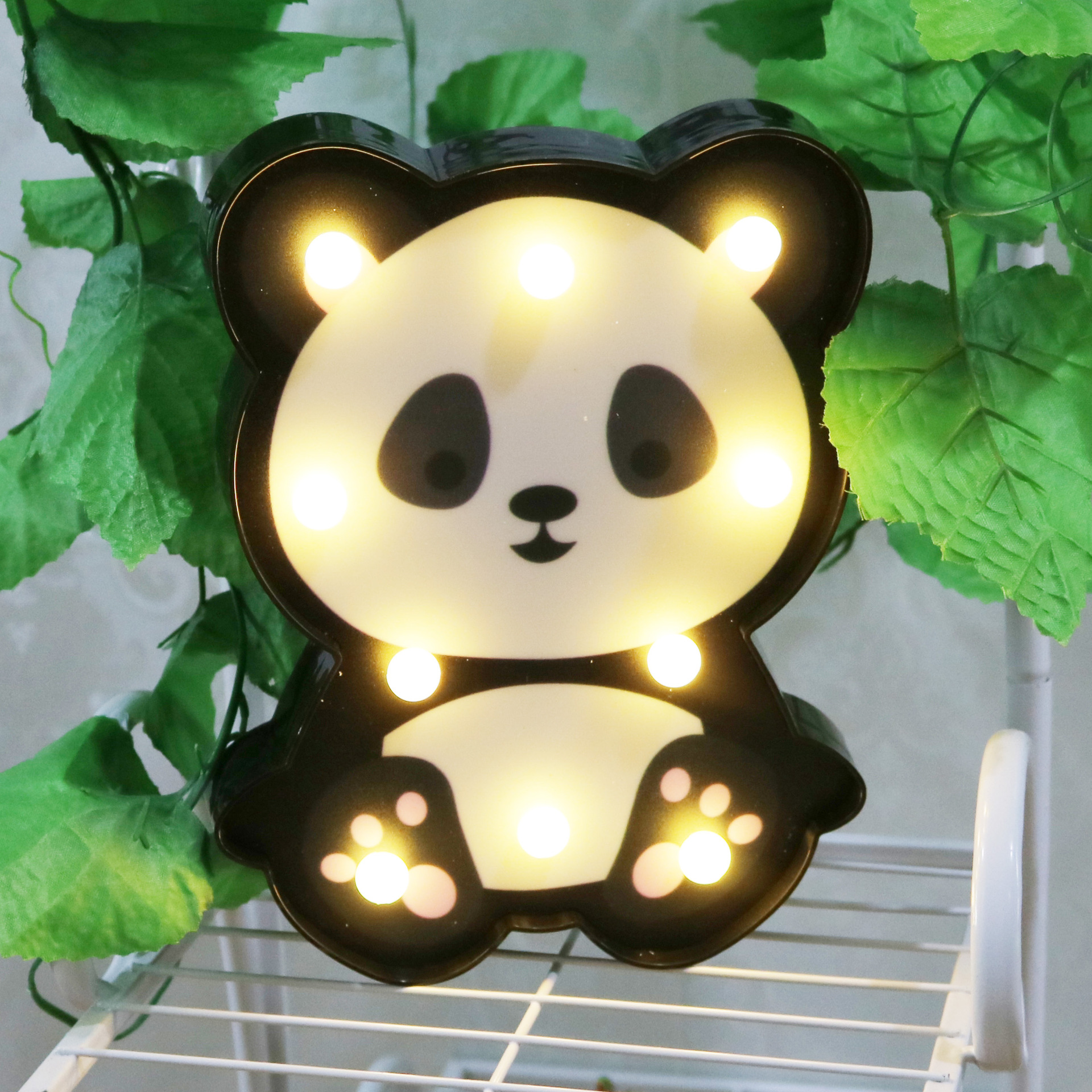 Ins Cute Animal Lion Panda Raccoon Decorative Modeling Lamp Cartoon Children's Room Living Room Decoration Night Lamp — image 4