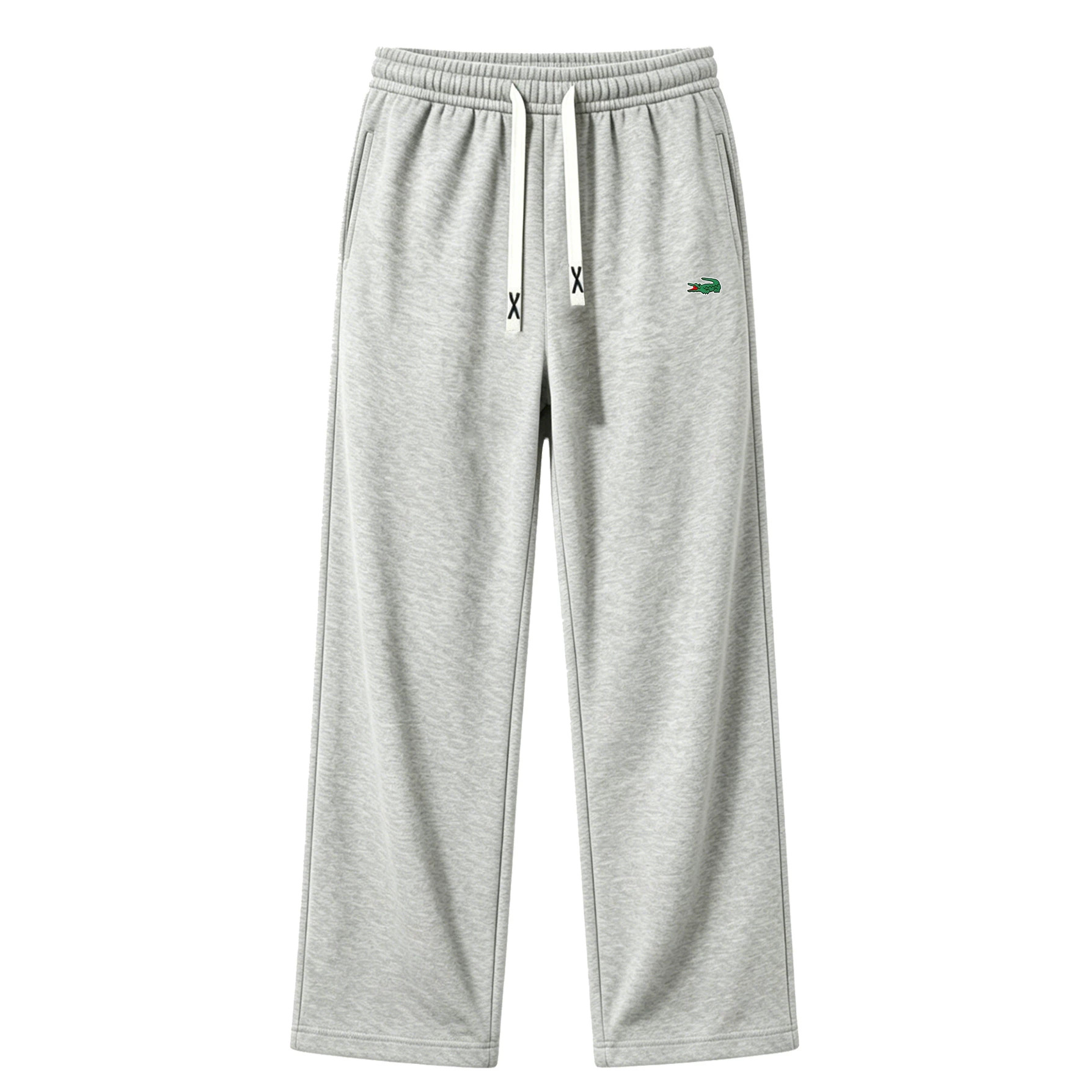 Men's Loose Wide Leg Sweatpants with Small Fish Embroidery — image 4