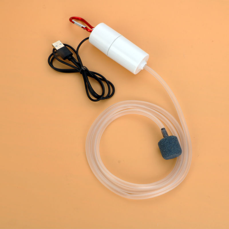 Bomba de aire y oxígeno USB para pecera de acuario, silenciosa y de bajo consumo, suministro portátil mini para terrario acuático, accesorios para pecera — imagen 2