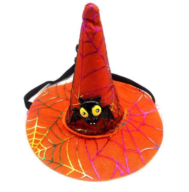 Halloween Spider Web Witch Hat Elastic Hair with Pet Supplies Dog Cat Pumpkin Bat Hat Hair Accessories — image 9