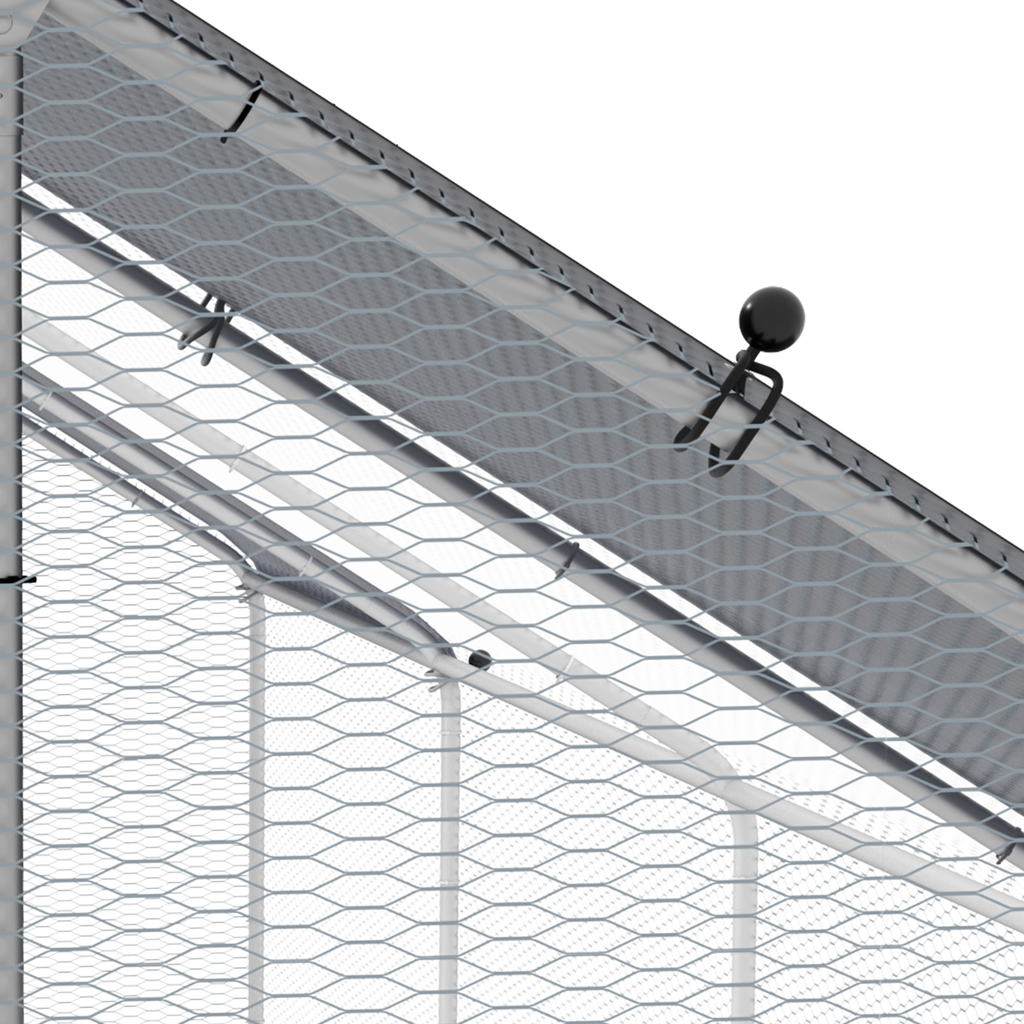 Casa de Pollos Metálica para Gallinas con Cubierta Impermeable y Resistente a UV, Diseño en Espiga con Acceso Peatonal para Jardín Exterior y Granja — imagen 4