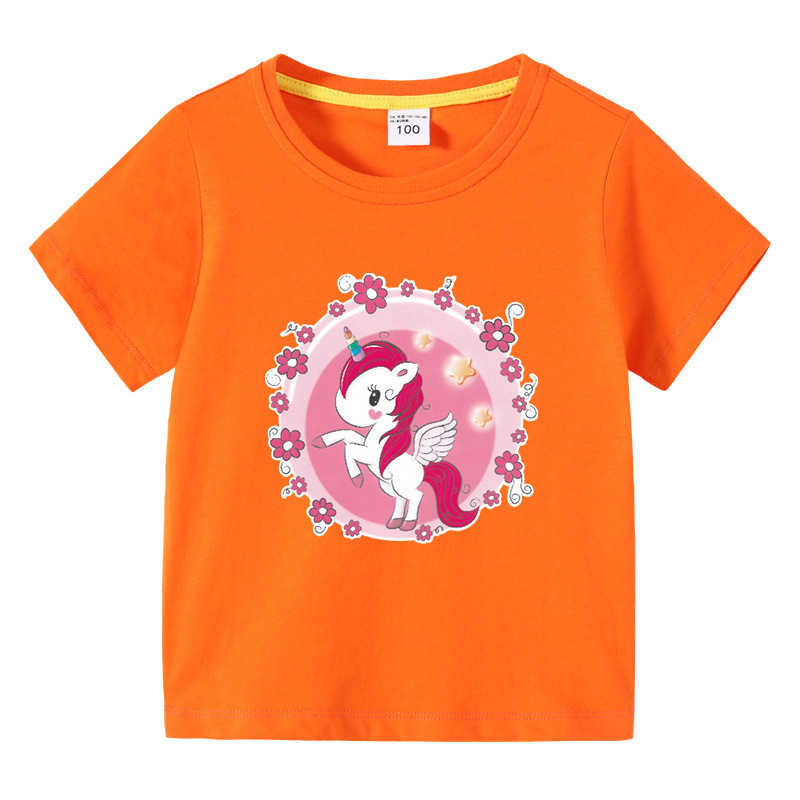 Unicorn children's summer outfit short sleeved T-shirt — image 15