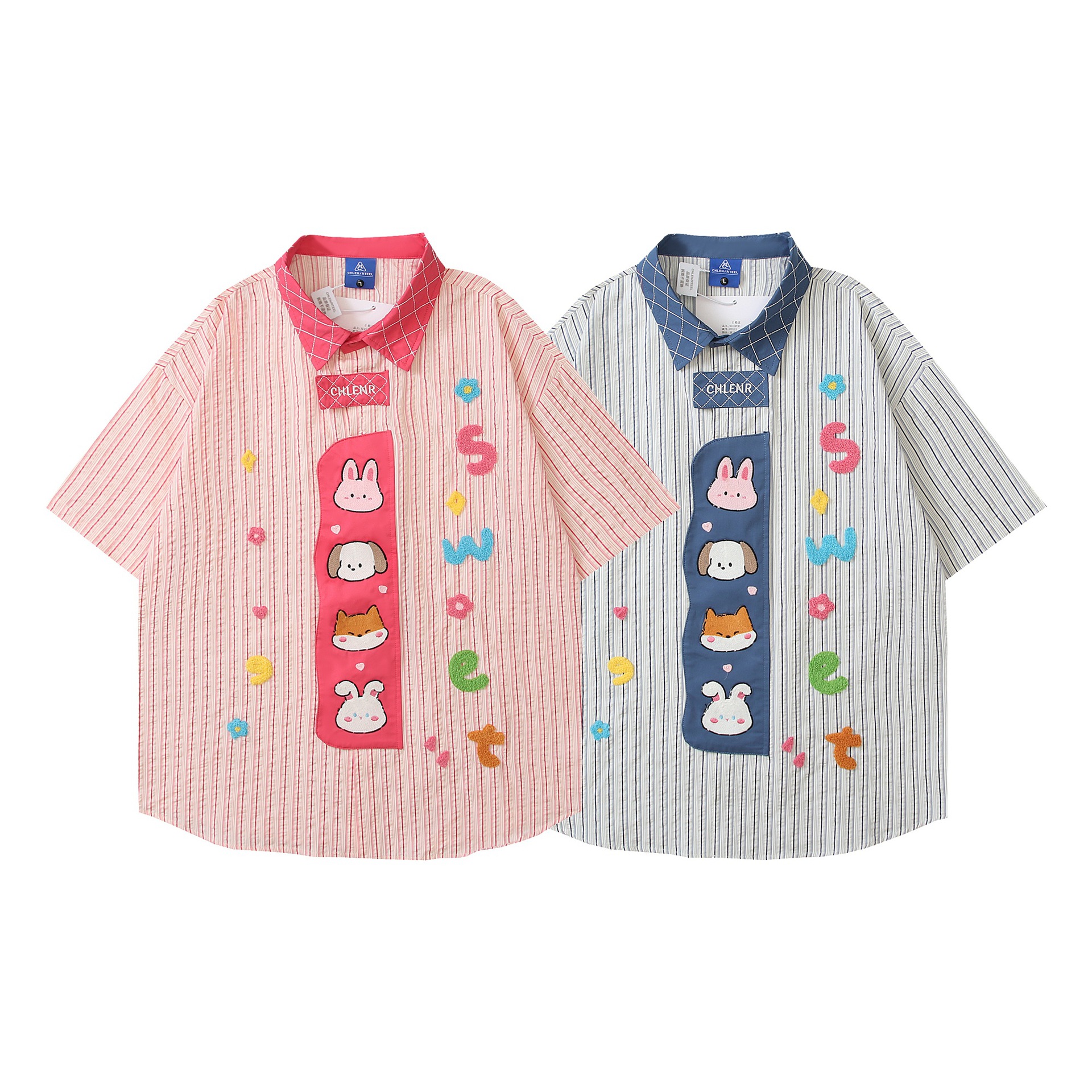 Small animal embroidery short sleeved shirt — image 6