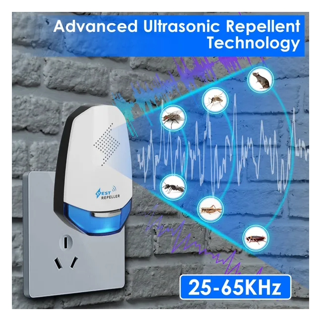 2 Pack Ultrasonic Pest Repeller With Night Light Plug In Pest Mice Repellent Indoor Roach Bed Bug Mouse Rodent Mosquito Killer For Bedroom Garage Warehouse Office — image 5