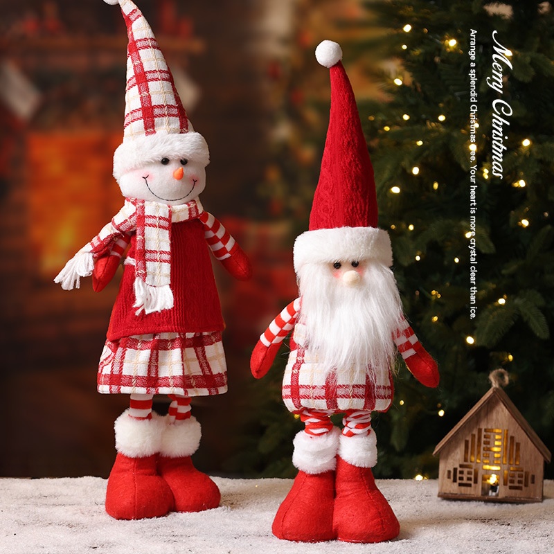 Christmas Stretchy Creative Dolls, Knit-Style Santa Claus, Snowman Reindeer Figurines Holiday Decoration — image 1