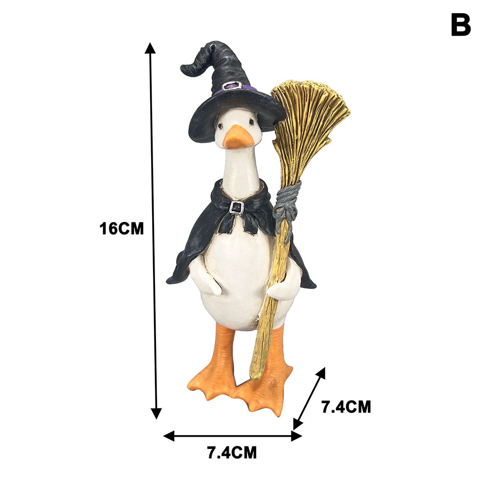 Halloween Duck Figurine Mummy Pumpkin Reaper Witch Ghost Desktop Resin Craft — image 8