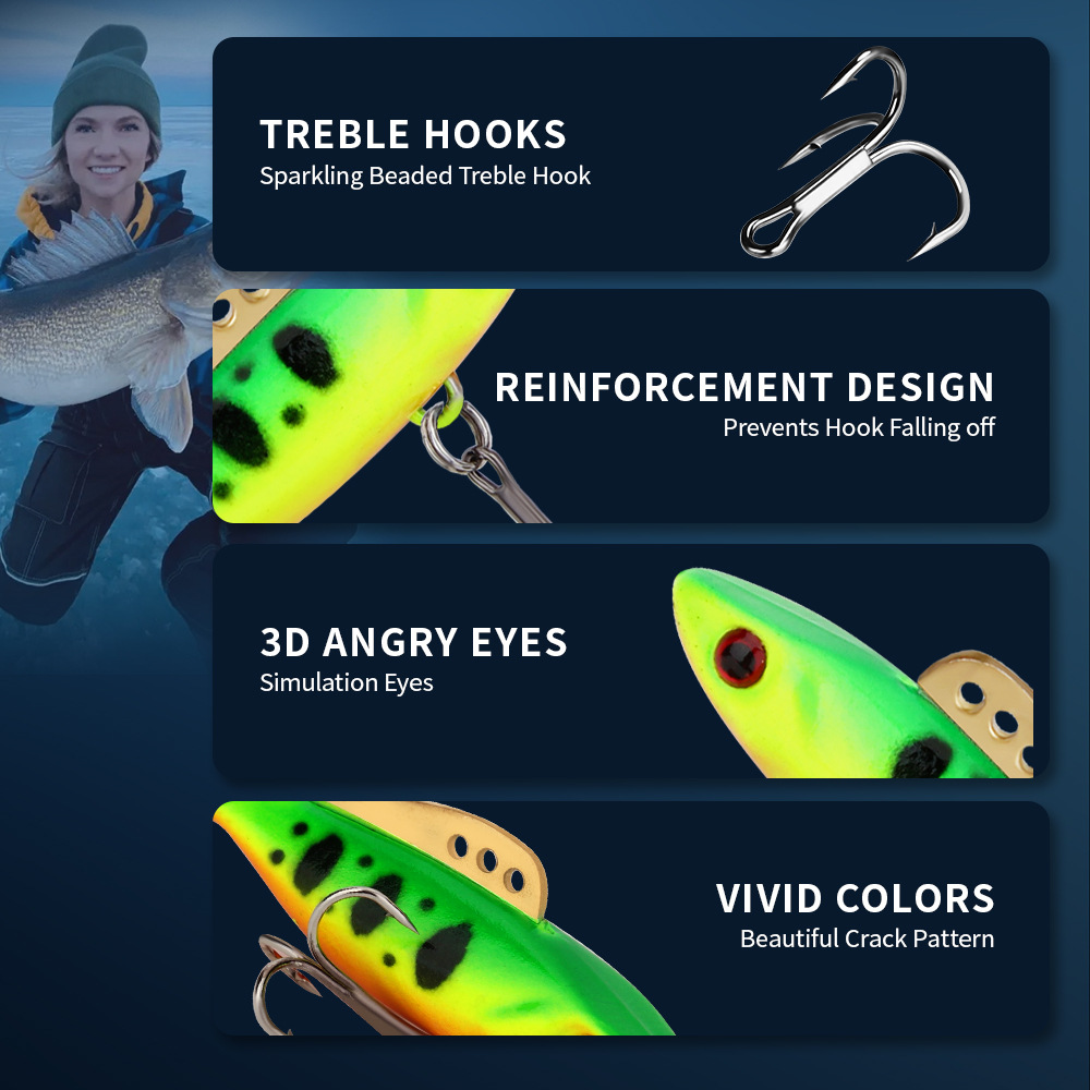 Lija de Pescar para Pesca en Hielo - Gancho Treble para Cebo — imagen 17