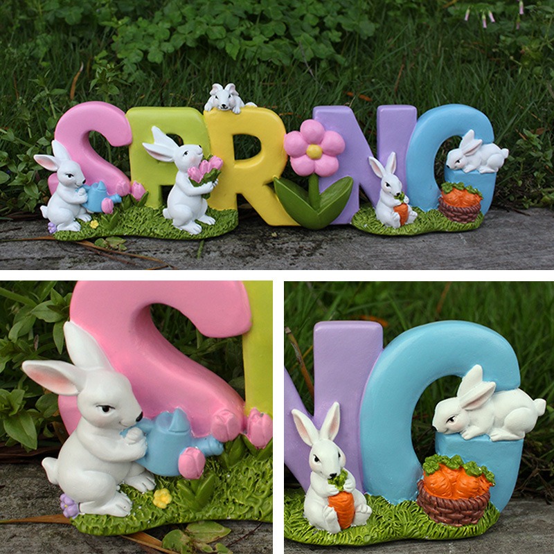 Cartas de letras creativas para conejos decoraciones jardín exterior — imagen 4