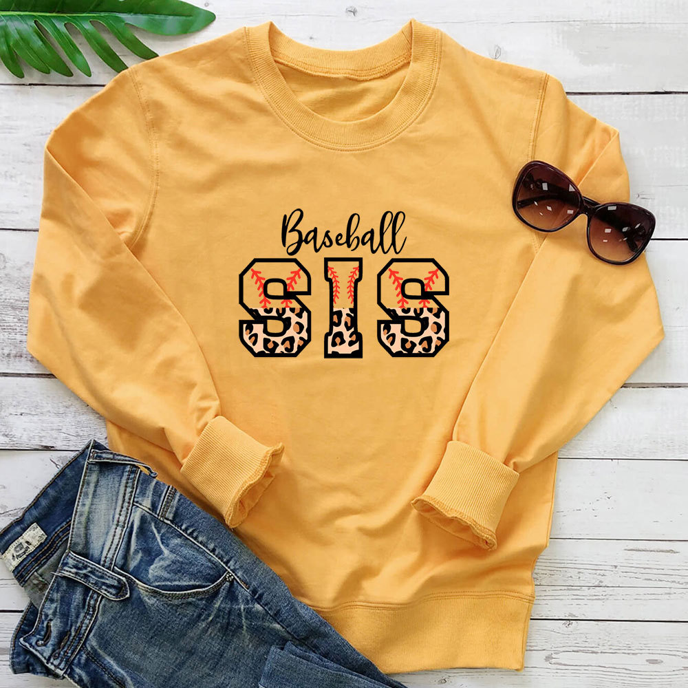 Baseball sis letter leopard print hoodie — image 4