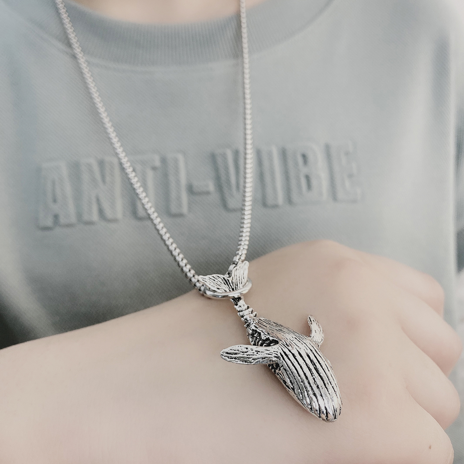 Collar de Ballena para Hombre y Mujer Estilo Hipster Pendiente de Personalidad — imagen 4
