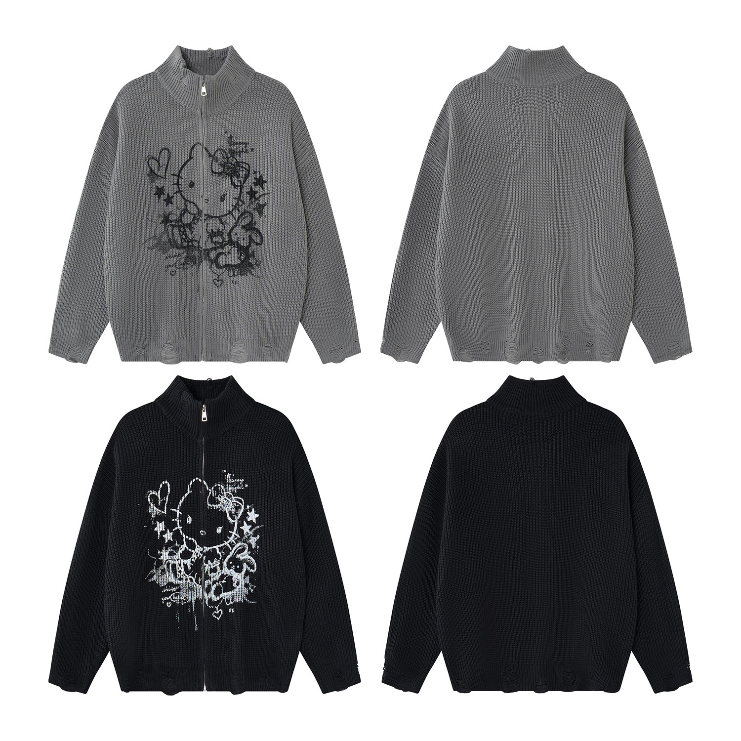 Cartoon cat jacquard jacket — image 6