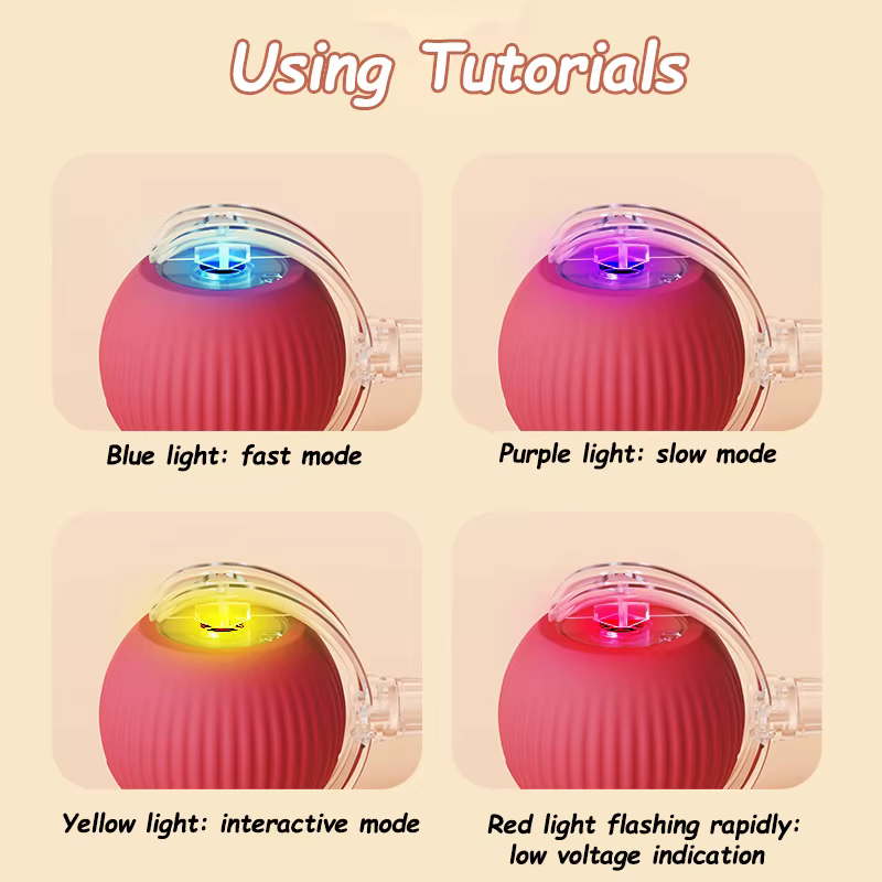 New Cat Interactive Ball Toy Automatic Rolling Ball Faux Tail Rechargeable Smart Pet Electric Toy Dog Cat Training Imitate Mouse — image 6