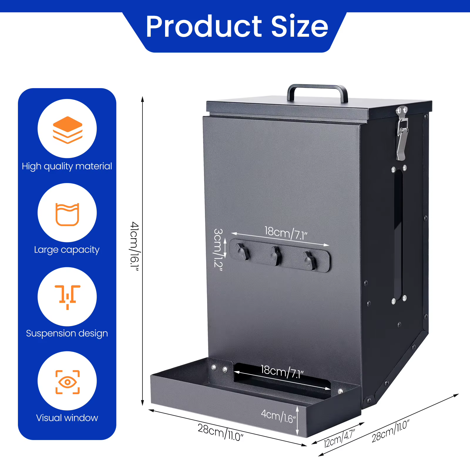 Bolita de Alimento para Perros Grande con Cuelgue en Acero Inoxidable para Caja o Jaula - Dispensador de Comida Sin Derrames para Mascotas — imagen 4