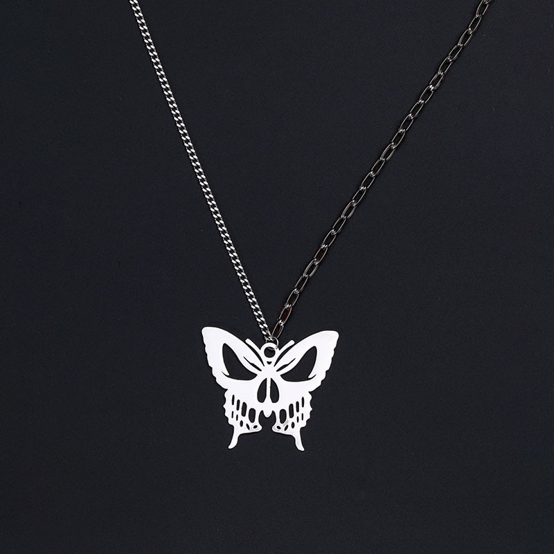 Fashion gothic style neck necklace butterfly suspension pendant men and women couple women necklace jewelry accessories — image 1