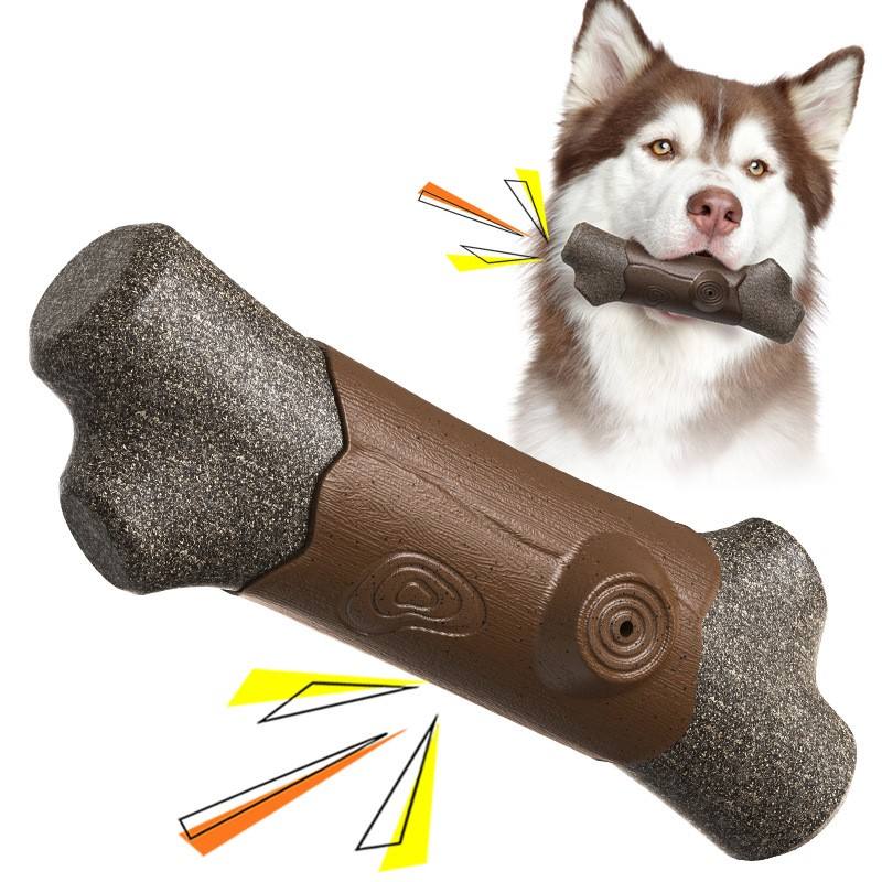 Palo de juguete para perros resistentes a mordeduras con sonido de rallar árbol grande — imagen 1