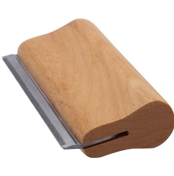 Pincel de madera para el cuidado del pelaje con función deshuesante, herramienta profesional para perros de madera — imagen 7