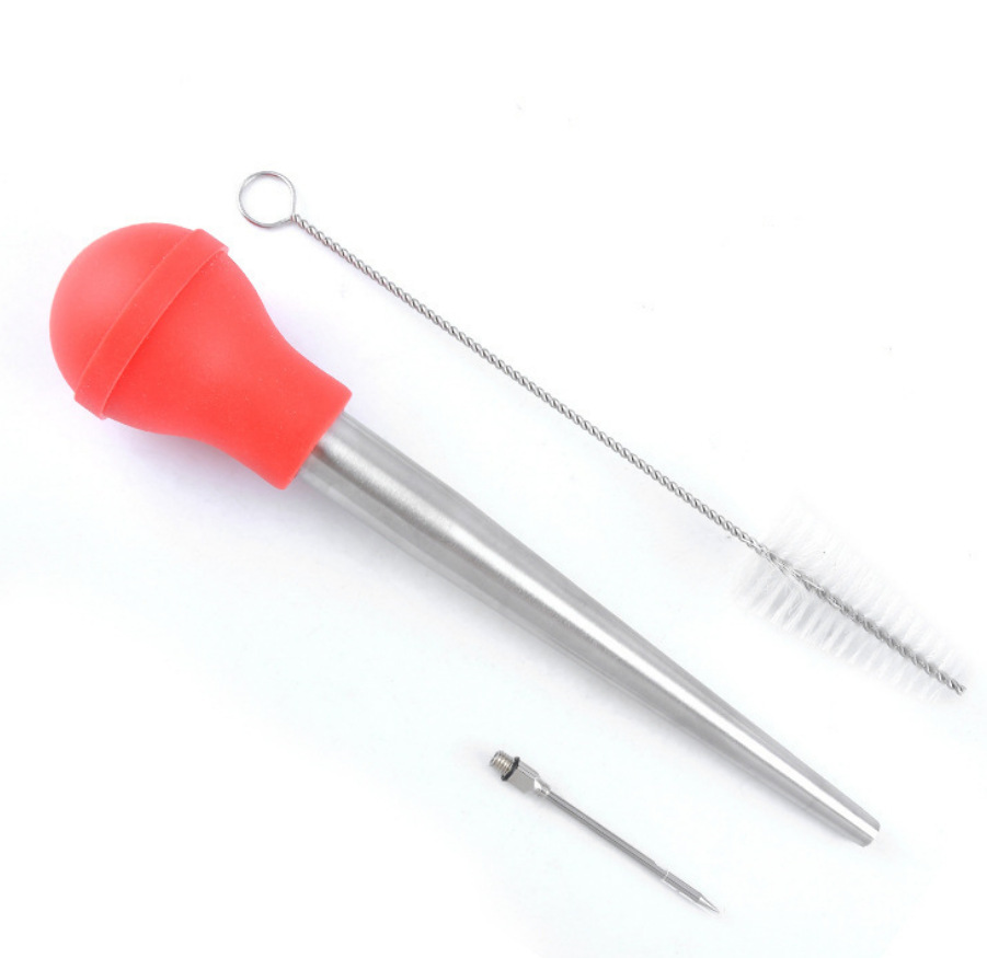 Stainless Steel Turkey Needle Chicken Pump Silicone Chicken Pump Turkey Seasoning Pump Tool Silicone Oil Suction Pipe — image 11