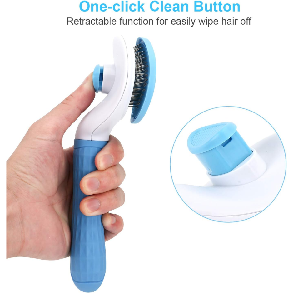 Self Cleaning Slicker Brush, Dog Cat Bunny Pet Grooming Shedding Brush — image 5