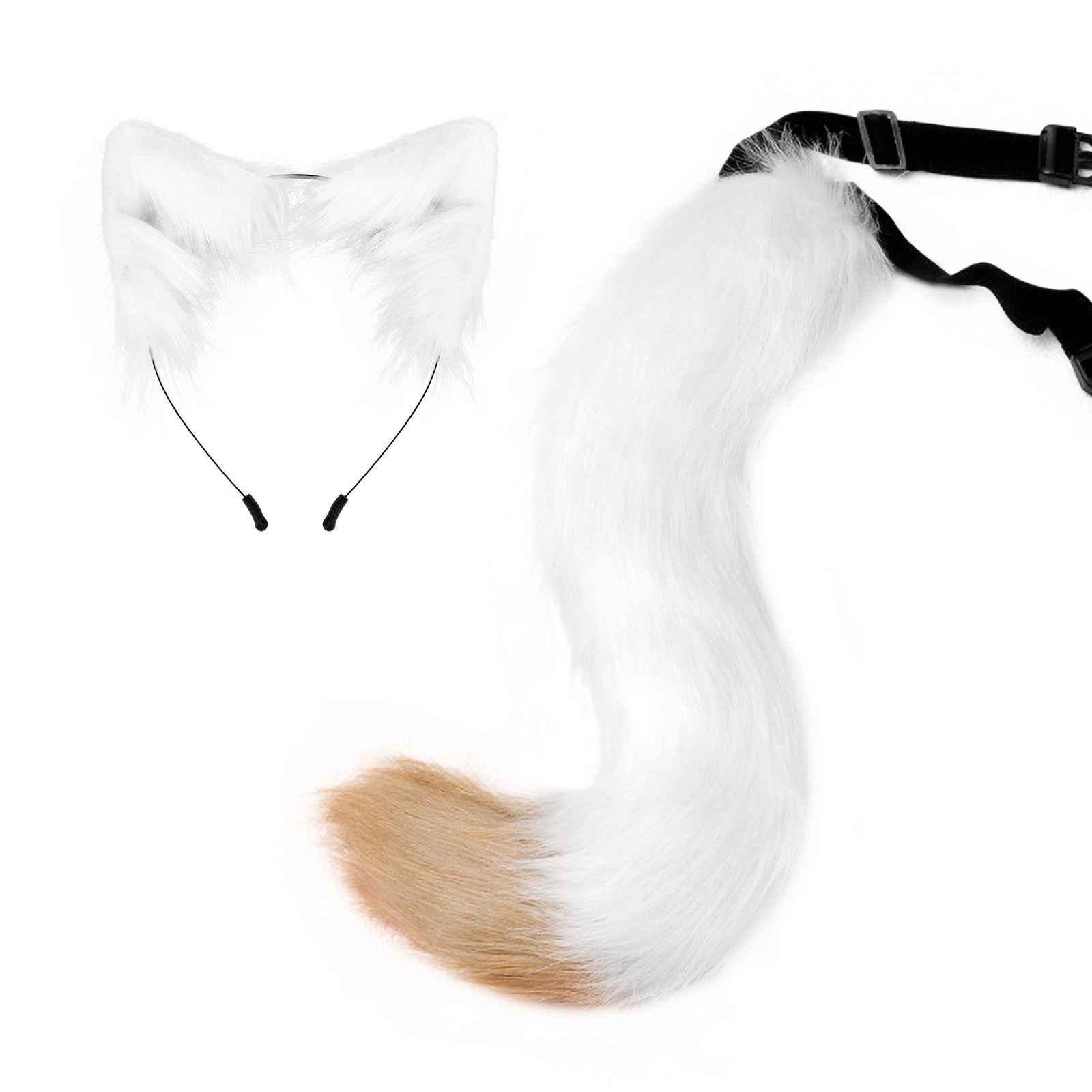 Accesorio de cola de zorro falsa para disfraces de Halloween con orejas de gato y cinta para el cabello — imagen 12