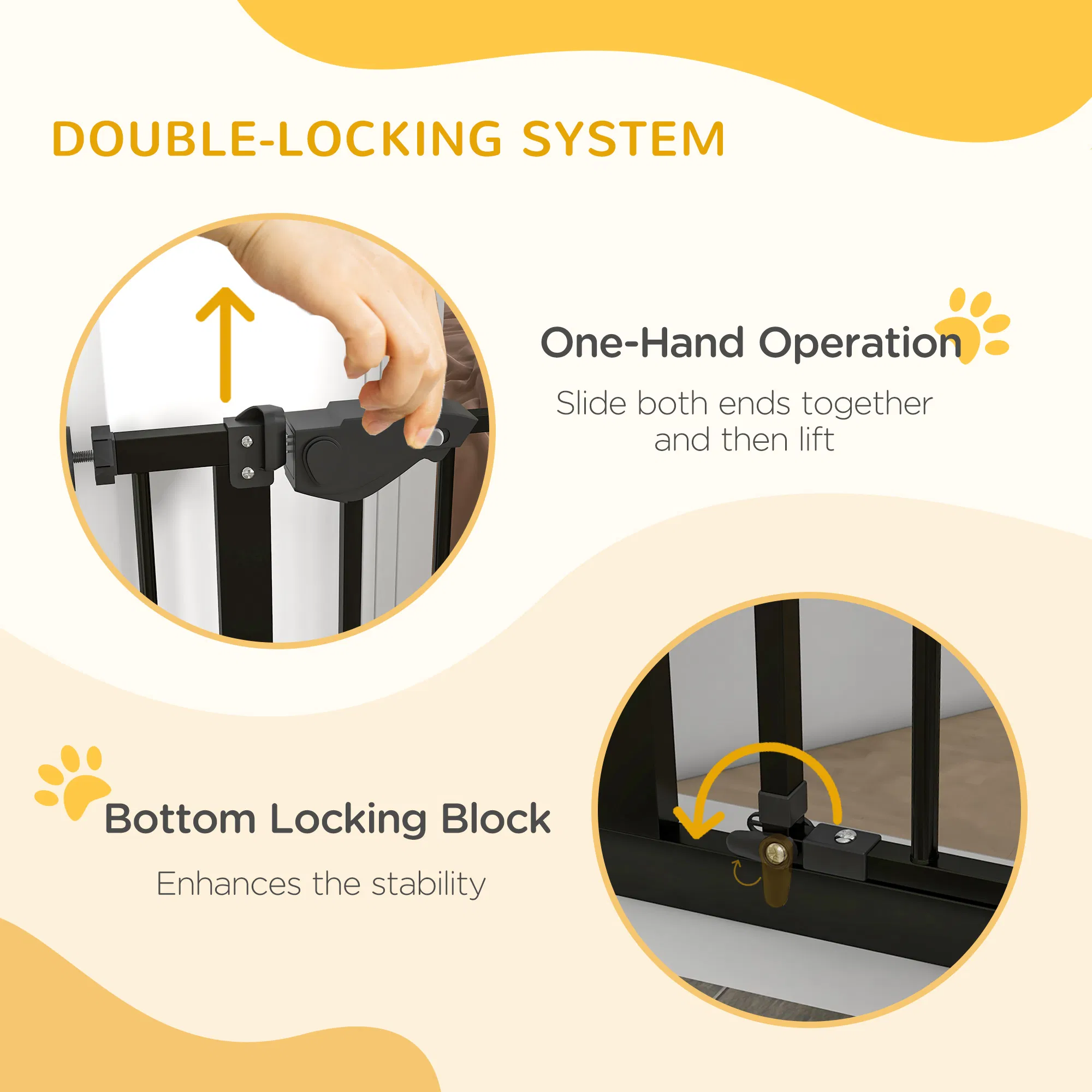 36" Easy Open Indoor Dog Gates for Doorways, House, Stair - Black — image 2