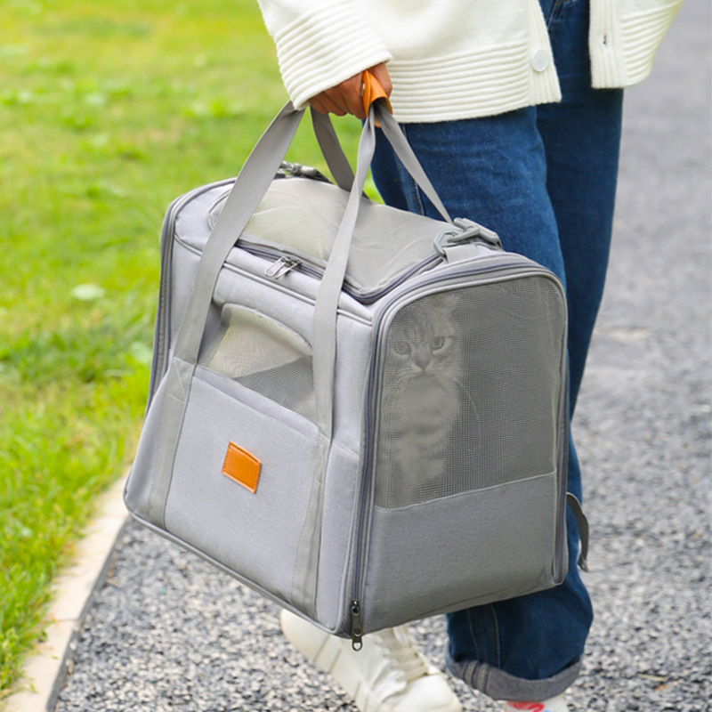 Cat Backpack Portable Folding Pet Go out Bag Breathable Single Shoulder Hand Cat Bag Large Capacity — image 2