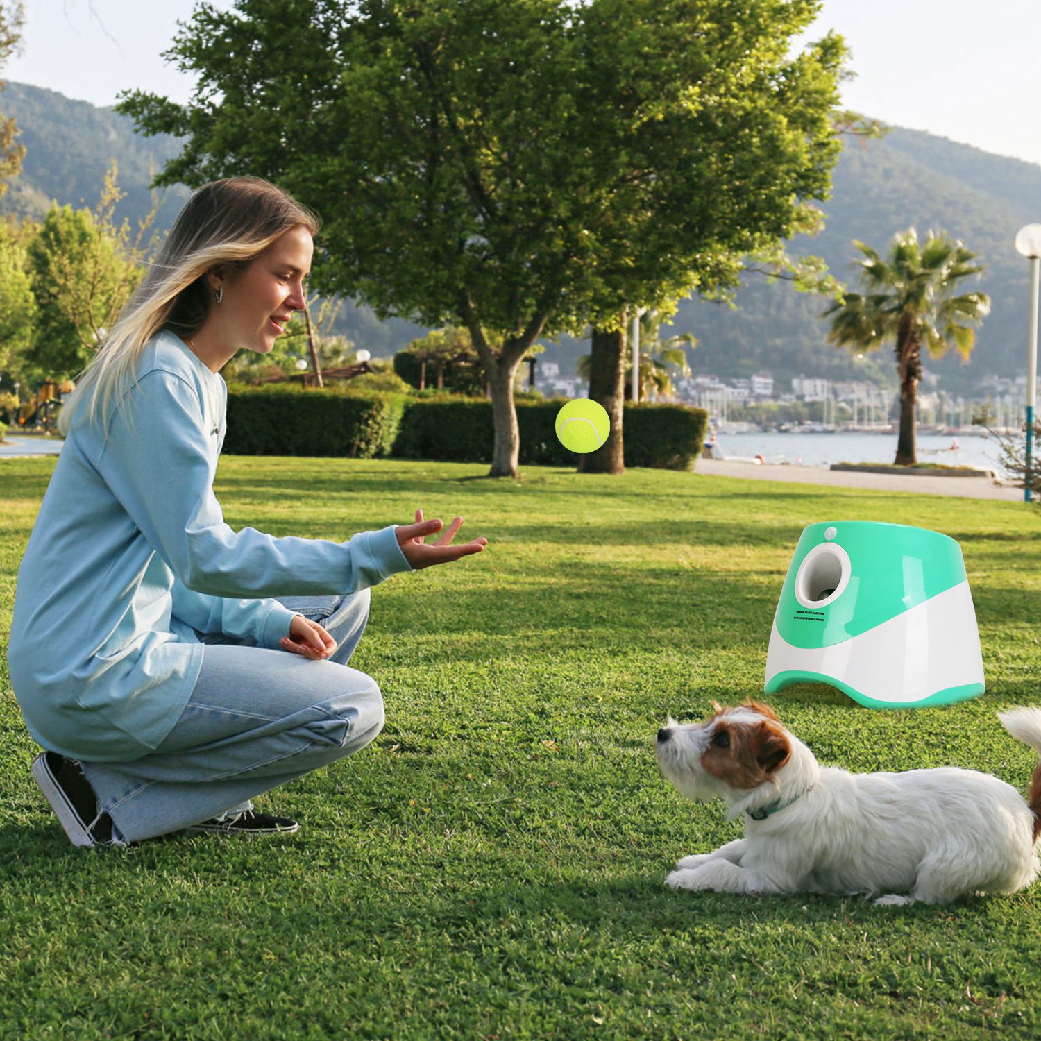 Lanzador de Pelotas para Perros Automático - Incluye 6 Pelotas de Tenis + Toy - Compatible con Perros Pequeños y Medianos - Distancia de Lanzamiento Adjutable - Entretenimiento Interactivo para Cachorros y Adultos — imagen 3