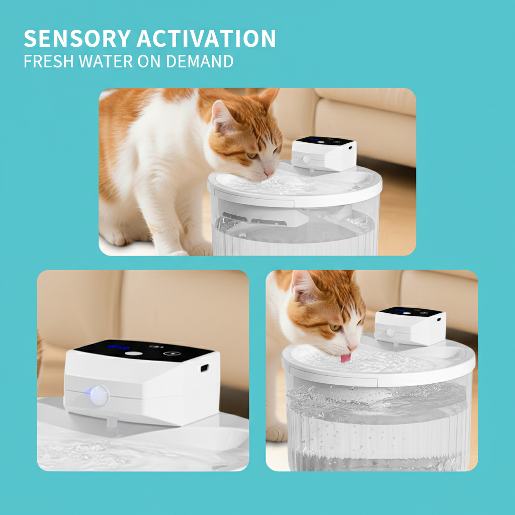 Fuente de Agua Inalámbrica para Mascotas de 2000ML, Recargable de 2500mAh, Bebedero de Agua Circulante con Sensor de Movimiento para Gatitos y Cachorros — imagen 1