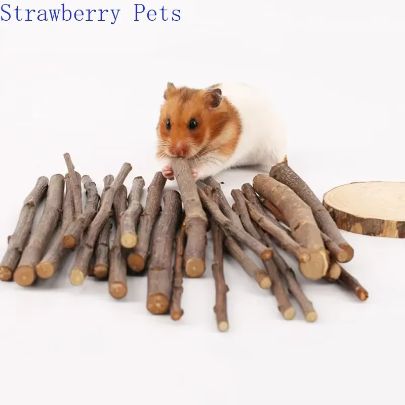 5/10/40 Piezas de Palitos para Masticar de Rama de Manzano, Juguetes Naturales para Hámster y Ardilla, Palito Desgastante para Loros y Conejos — imagen 2