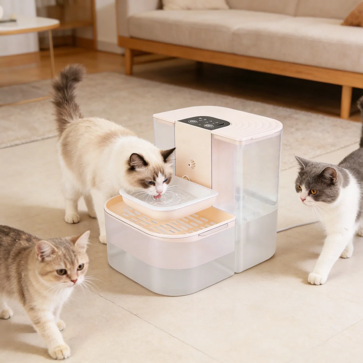Cordless Dog Cat Water Fountain 4.5L, Dual Tank Filtration Automatic Pet Water Dispenser with Easy Cleaning — image 13