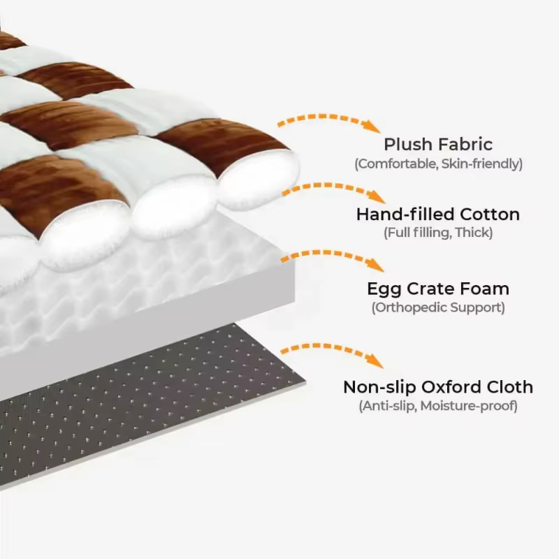 Pet bed Handmade Large and Small Dog Beds with Plush Orthopedic Support Pillow Comfort Pads Mattresses Summer Warm Soft Pet Bed — image 4