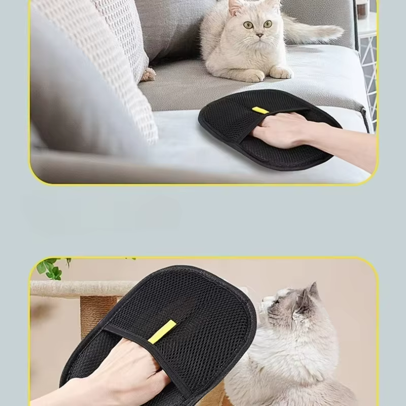 Pet Grooming Glove Pet Hair Remover Brush Efficient Dog Cat Hair Removal Glove Reusable Pet Hair Cleaner Pet Supplies — image 6