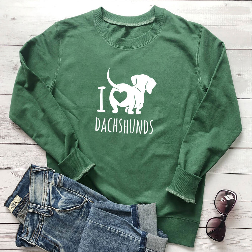 I Love Dachshunds Dog Printed Hoodie — image 1