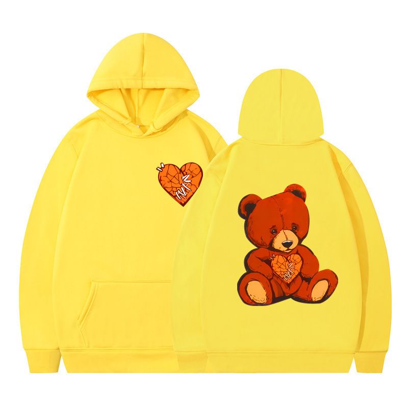 Style Teddy Print Long Sleeve Hooded Sweatshirt — image 9
