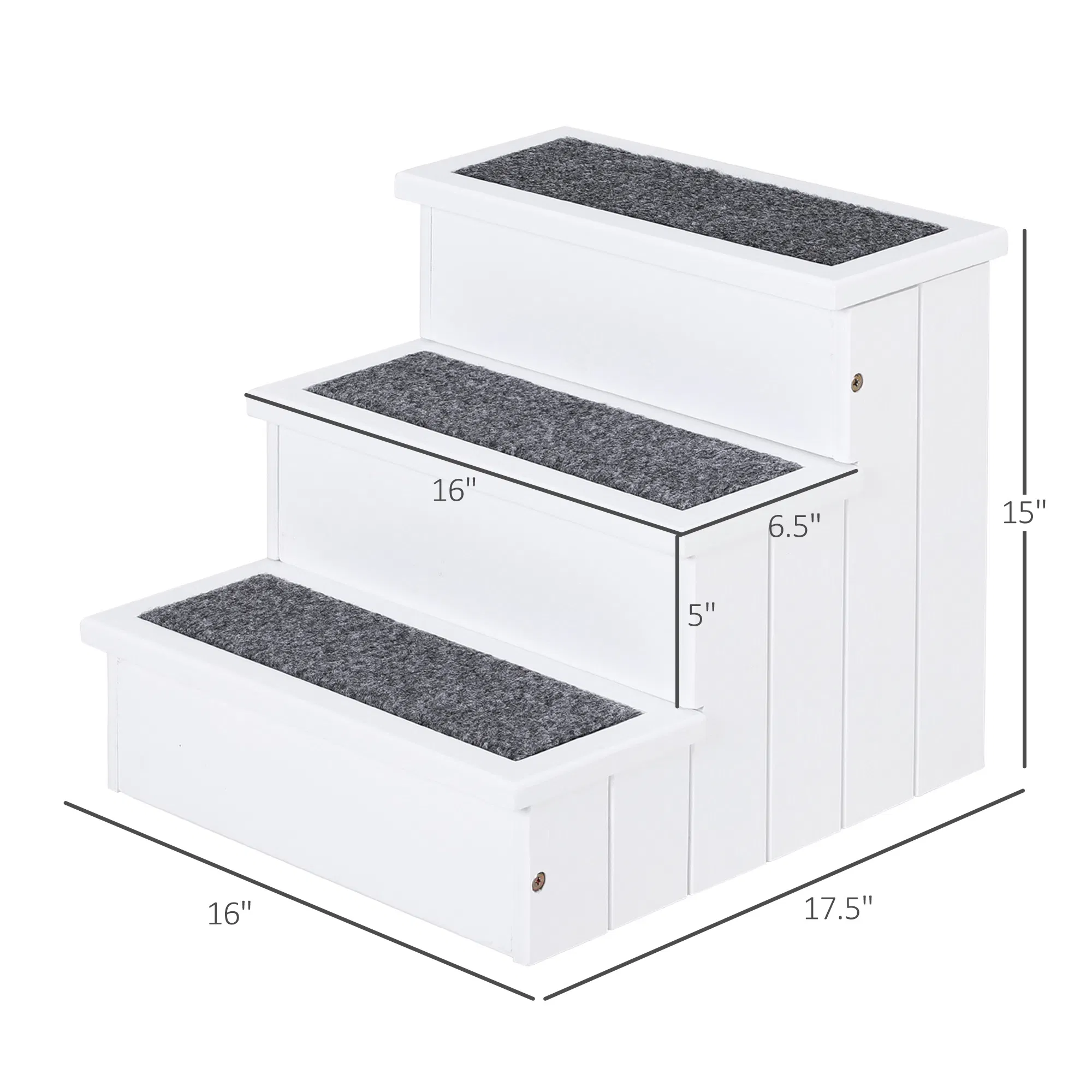 Wooden Carpeted Non Slip Pet Stairs Ramp — image 4