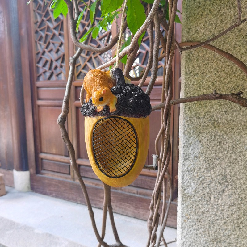 Casa para pájaros y ardillas de exterior malla metálica alimentador de aves suspensión — imagen 3