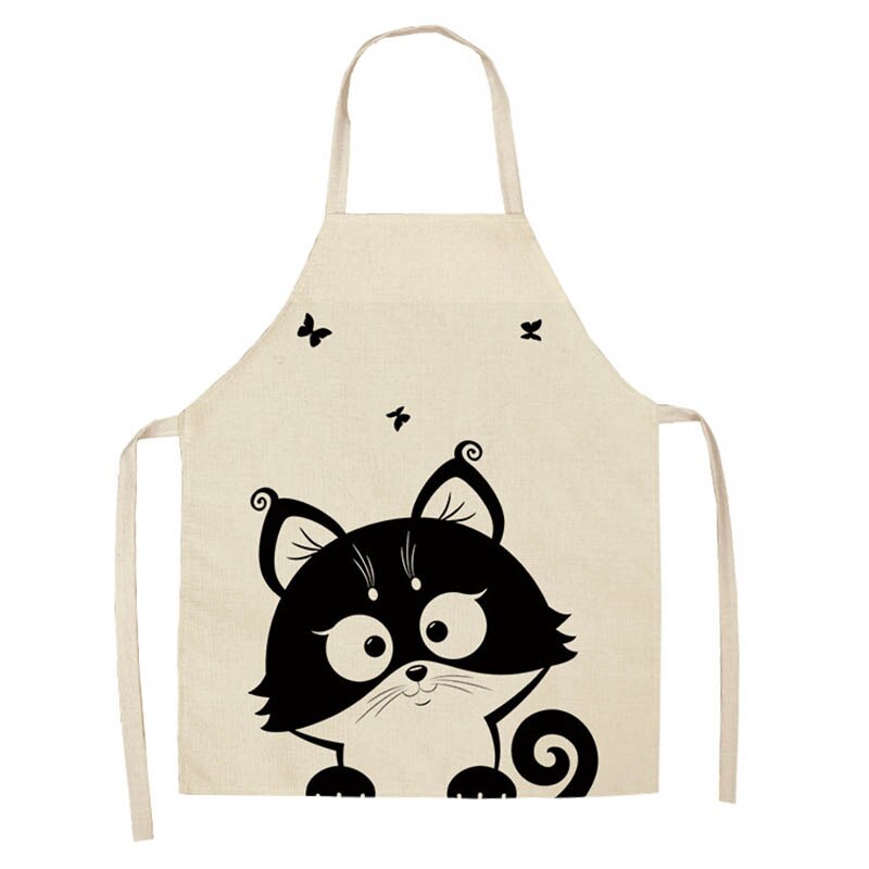 Cotton and linen creative European and American cartoon cute cat apron — image 7